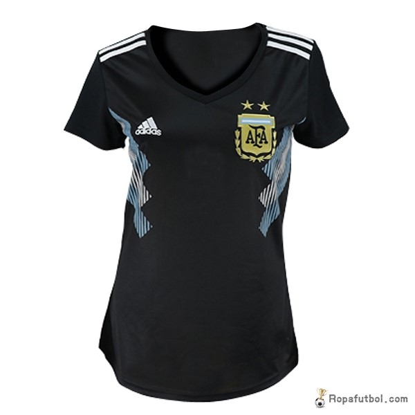 Camiseta Argentina Replica Segunda Ropa Mujer 2018 Negro Azul